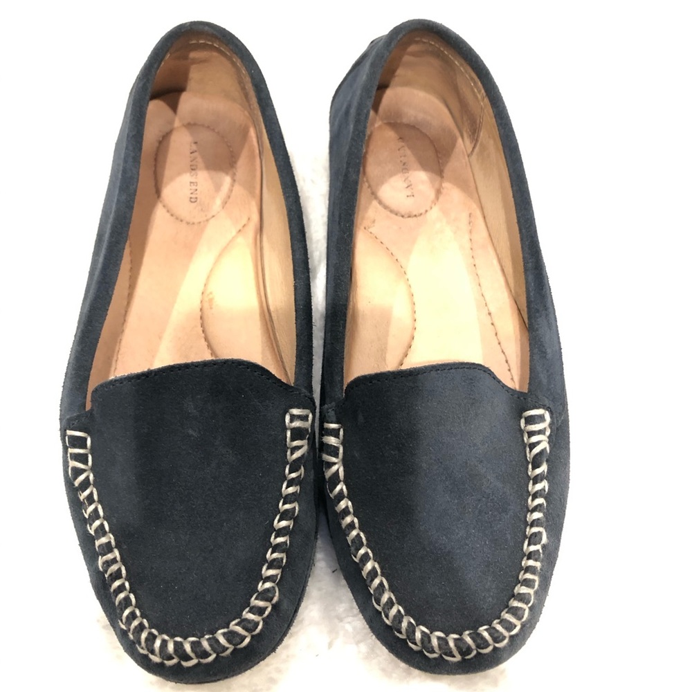Women’s navy suede Lands End loafers.  Size 7